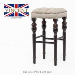 ヴィンセント バースツール カウンターチェア ライトグレー 合皮 9006-B-5P101B