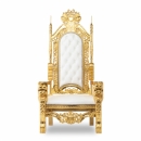 キングチェア 王の椅子 ゴールドxホワイト 本革 1001-10L16B