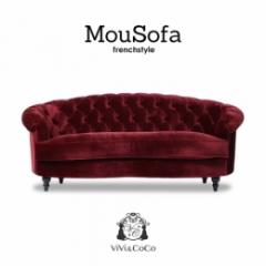 Mousofa モーソファ 3人掛けソファ レッドベルベット 布地 NM3F280K