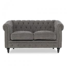 VCシリーズ 2人掛けソファ グレー 布地 黒脚 VC2F265K